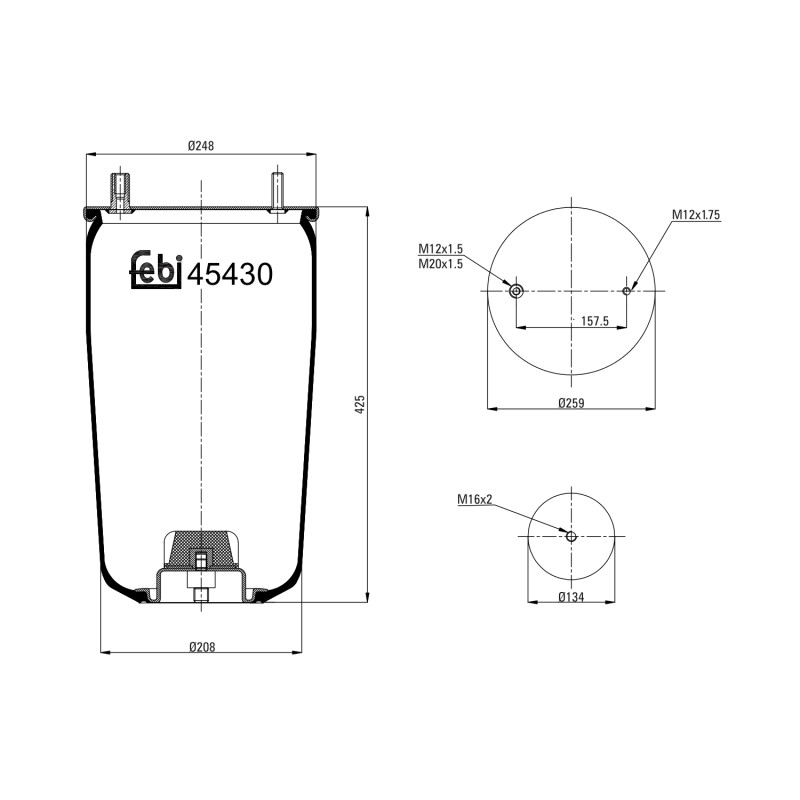 Veerbalg Febi Bilstein 45430