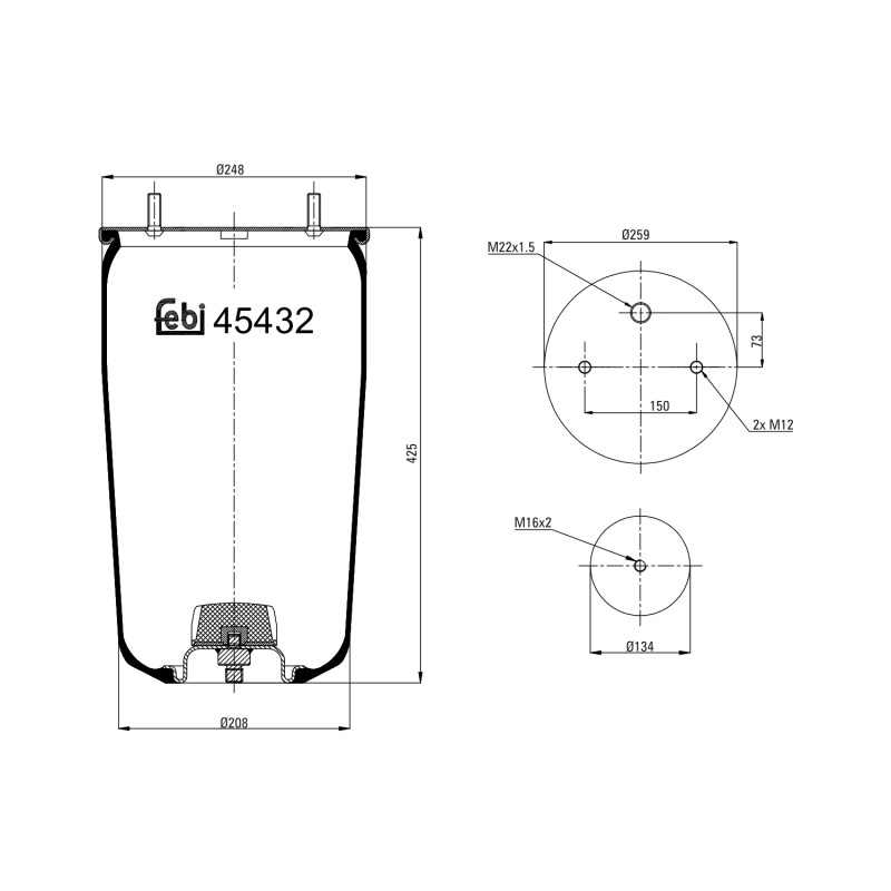 Veerbalg Febi Bilstein 45432