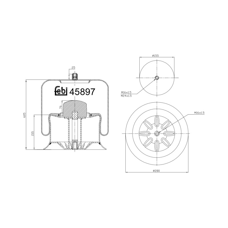 Veerbalg Febi Bilstein 45897