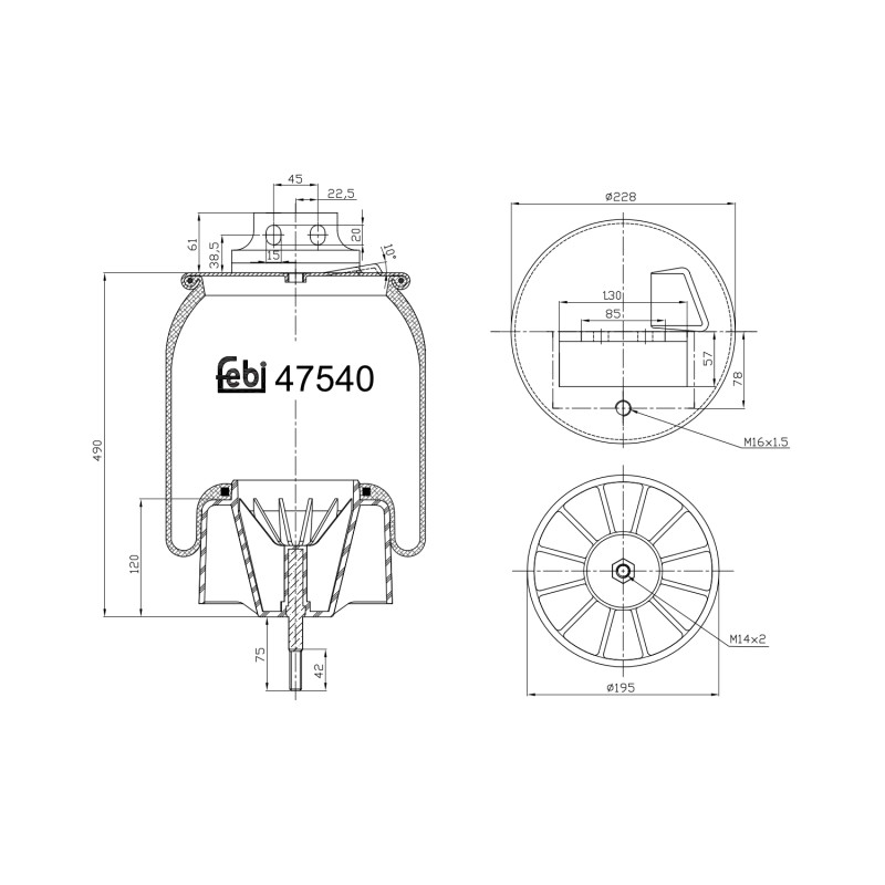 Veerbalg Febi Bilstein 47540