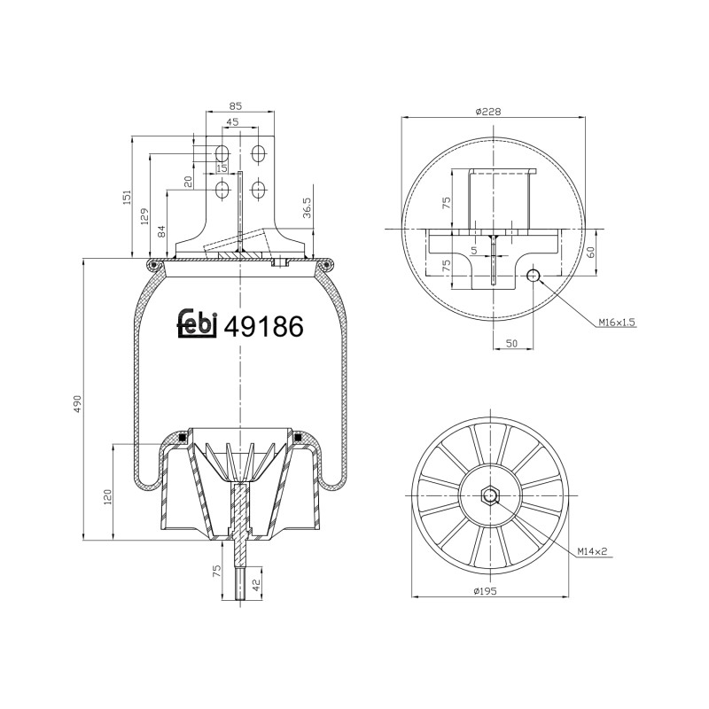 Veerbalg Febi Bilstein 49186