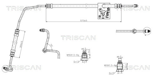 Triscan Hydraulische slang, besturing 8516 25005