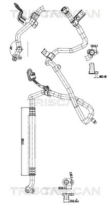 Hoge druk- / lage drukleiding, airconditioning Triscan 9010 10009