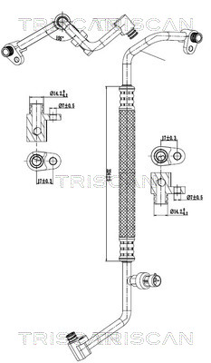 Hoge druk- / lage drukleiding, airconditioning Triscan 9010 10014
