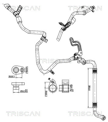 Hoge druk- / lage drukleiding, airconditioning Triscan 9010 10039