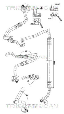 Hoge druk- / lage drukleiding, airconditioning Triscan 9010 11021