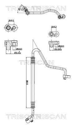 Hoge druk- / lage drukleiding, airconditioning Triscan 9010 11022