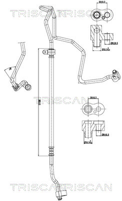 Hoge druk- / lage drukleiding, airconditioning Triscan 9010 11034
