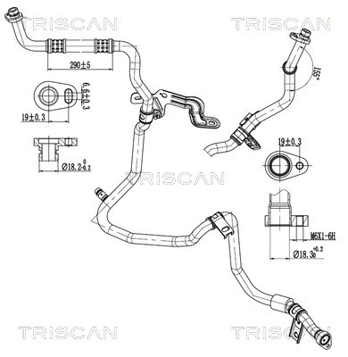 Hoge druk- / lage drukleiding, airconditioning Triscan 9010 14007