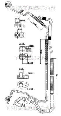Hoge druk- / lage drukleiding, airconditioning Triscan 9010 16053