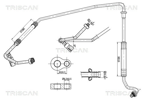 Hoge druk- / lage drukleiding, airconditioning Triscan 9010 16073