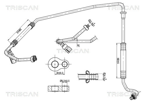 Hoge druk- / lage drukleiding, airconditioning Triscan 9010 16074