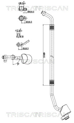 Hoge druk- / lage drukleiding, airconditioning Triscan 9010 23009
