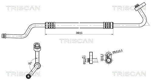 Hoge druk- / lage drukleiding, airconditioning Triscan 9010 23026