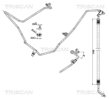 Hoge druk- / lage drukleiding, airconditioning Triscan 9010 25038