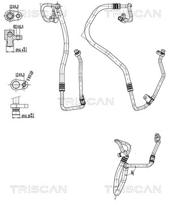 Hoge druk- / lage drukleiding, airconditioning Triscan 9010 25042