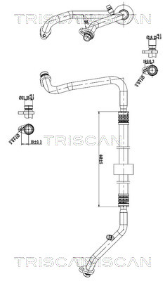 Hoge druk- / lage drukleiding, airconditioning Triscan 9010 25046