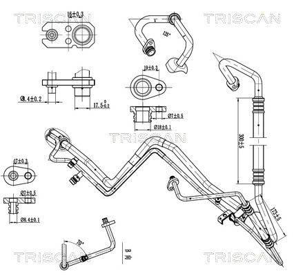 Hoge druk- / lage drukleiding, airconditioning Triscan 9010 28041