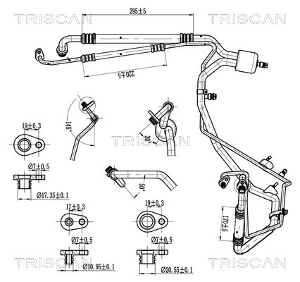 Triscan Hoge druk- / lage drukleiding, airconditioning 9010 28048