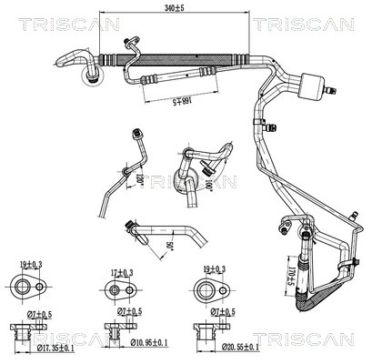 Triscan Hoge druk- / lage drukleiding, airconditioning 9010 28050