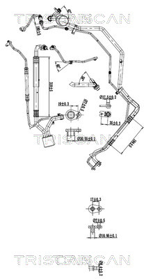 Triscan Hoge druk- / lage drukleiding, airconditioning 9010 28051