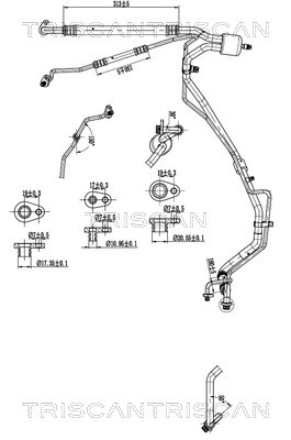 Triscan Hoge druk- / lage drukleiding, airconditioning 9010 28058