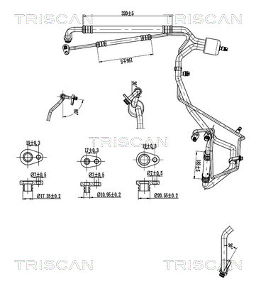 Hoge druk- / lage drukleiding, airconditioning Triscan 9010 28101