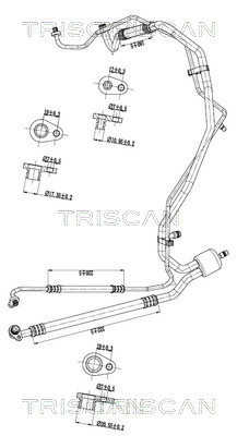 Hoge druk- / lage drukleiding, airconditioning Triscan 9010 28112