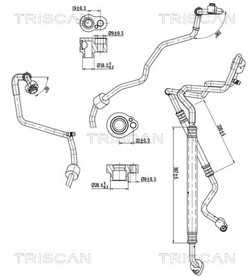Triscan Hoge druk- / lage drukleiding, airconditioning 9010 29062