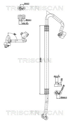 Hoge druk- / lage drukleiding, airconditioning Triscan 9010 29071