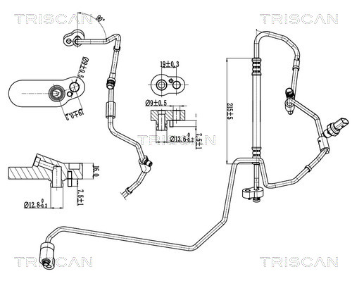 Hoge druk- / lage drukleiding, airconditioning Triscan 9010 29089