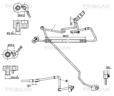 Hoge druk- / lage drukleiding, airconditioning Triscan 9010 29093