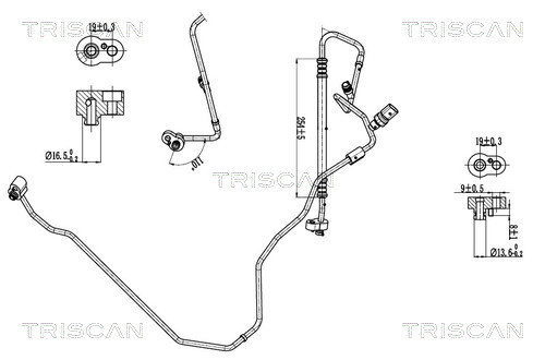 Hoge druk- / lage drukleiding, airconditioning Triscan 9010 29094