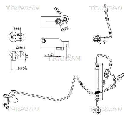 Hoge druk- / lage drukleiding, airconditioning Triscan 9010 29111
