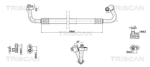 Hoge druk- / lage drukleiding, airconditioning Triscan 9010 29120