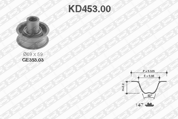 Distributieriem kit SNR KD453.00