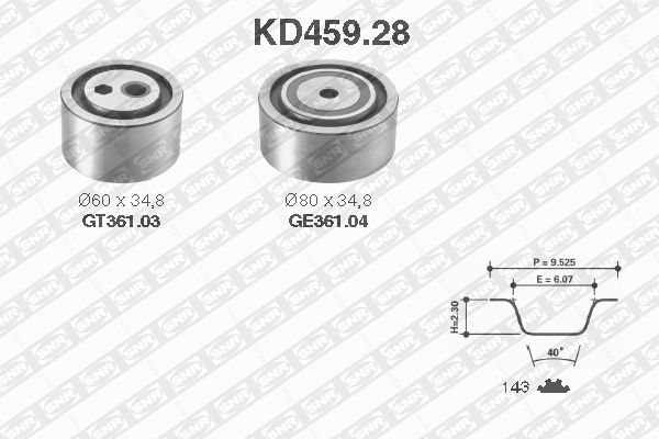 Distributieriem kit SNR KD459.28