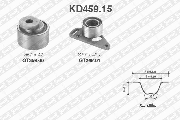Distributieriem kit SNR KD459.15