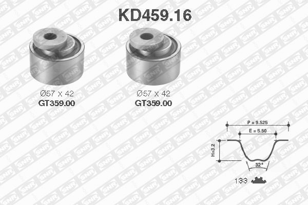 Distributieriem kit SNR KD459.16