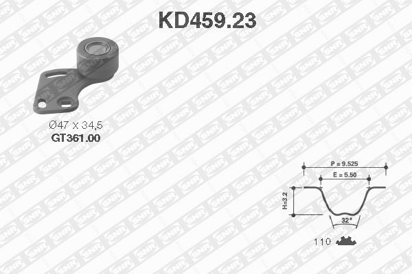 Distributieriem kit SNR KD459.23