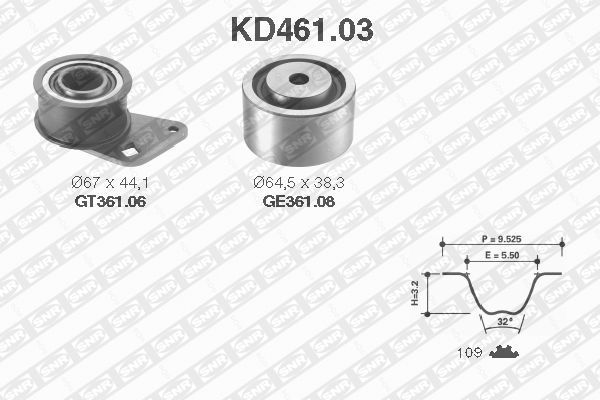Distributieriem kit SNR KD461.03