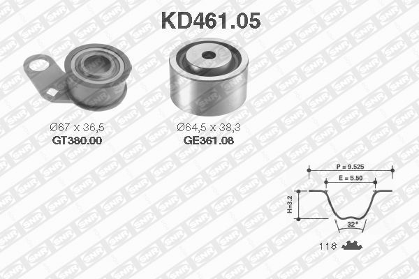 Distributieriem kit SNR KD461.05