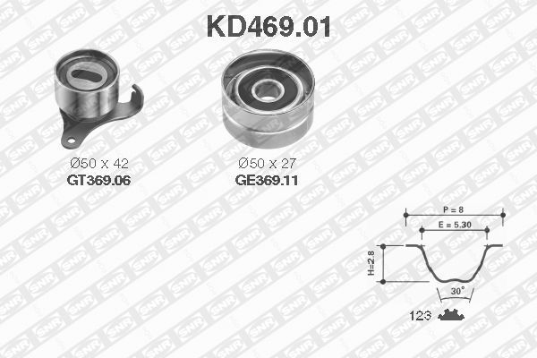 Distributieriem kit SNR KD469.01