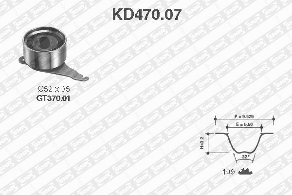 Distributieriem kit SNR KD470.07