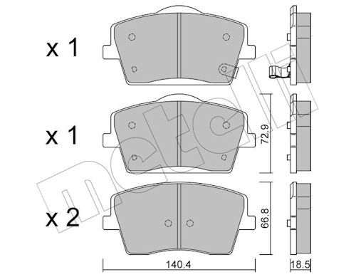 Metelli Remblokkenset, schijfrem 22-1186-1