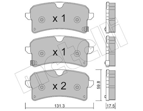 Metelli Remblokkenset, schijfrem 22-1261-1