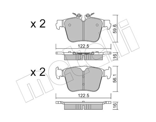 Metelli Remblokkenset, schijfrem 22-1329-0