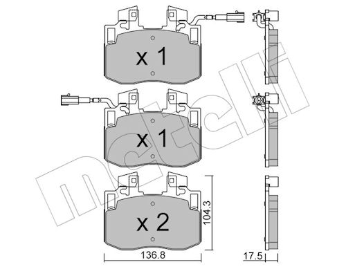 Metelli Remblokkenset, schijfrem 22-1381-0
