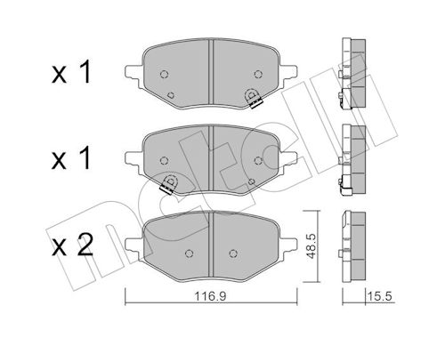 Metelli Remblokkenset, schijfrem 22-1394-0