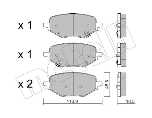 Metelli Remblokkenset, schijfrem 22-1394-1